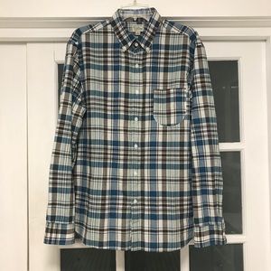 ✨J CREW Indian madras plaid button down men's L✨